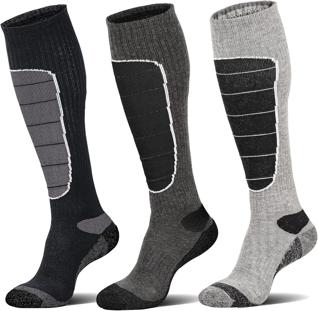 Hylaea Merino Wool Ski Socks, Cold Weather Socks for Snowboarding, Snow, Winter, Thermal Knee-high Warm Socks, Hunting M