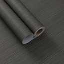 24"x394" Dark Grey/Black Grasscloth Wallpaper Peel and Stick Faux Linen Textured Upgraded Thick Self-Adhesive Waterproof Neutral Contact Paper Seamless Vinyl Embossed Wallpaper