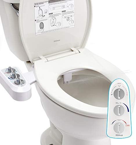 Hibbent Bidet Attachment for Toilet, Self Cleaning Dual Nozzle, Hot & Cold Water Spray Non-Electric Mechanical Bidet Toilet Seat for Rear or Female Washing Sanitizing, Adjustable Water Pressure, White - Amazon.com