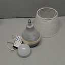 10" H Small Rechargeable Cordless Ceramic Table Lamp with Remote, RGB & Warm White Light, Timer & Dimmer, Battery Table Lamp with Linen Shade for Patio, Bedroom, Living Room, Dining Table