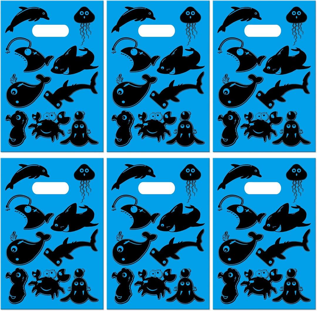 CupaPlay 50PCS Ocean Animals Goodie Bags-Sea Themed Party Favors Crab Seahorse Sea Lion Whale Sharks Dolphin Partty Supplies Birthday Baby Shower Party Decorations