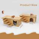 Wooden Hamster Hideout, Luxury Small Animal Hamster House with 2 Rooms and Funny Climbing Ladder Hamster Exercise Toys for Dwarf Hamster, Rat, Gerbil, Mouse (Yellow, Arch)