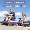ANPABO 12V Electric Wiggle Car-2x75W Motor, 2.8-4.1 Mph, Music & Bluetooth, LED Lights, Soft Start, Flashing Wheels, Anti-Rollover, for Kids, 170 Lbs, Indoor/Outdoor (Pink)