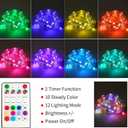 2 Pack Fairy Lights Battery Operated Color Changing String Lights with Remote, 16.4FT Twinkle Lights USB Plug or Battery Powered, Outdoor Christmas Decorations for Bedroom Wedding Party Indoor