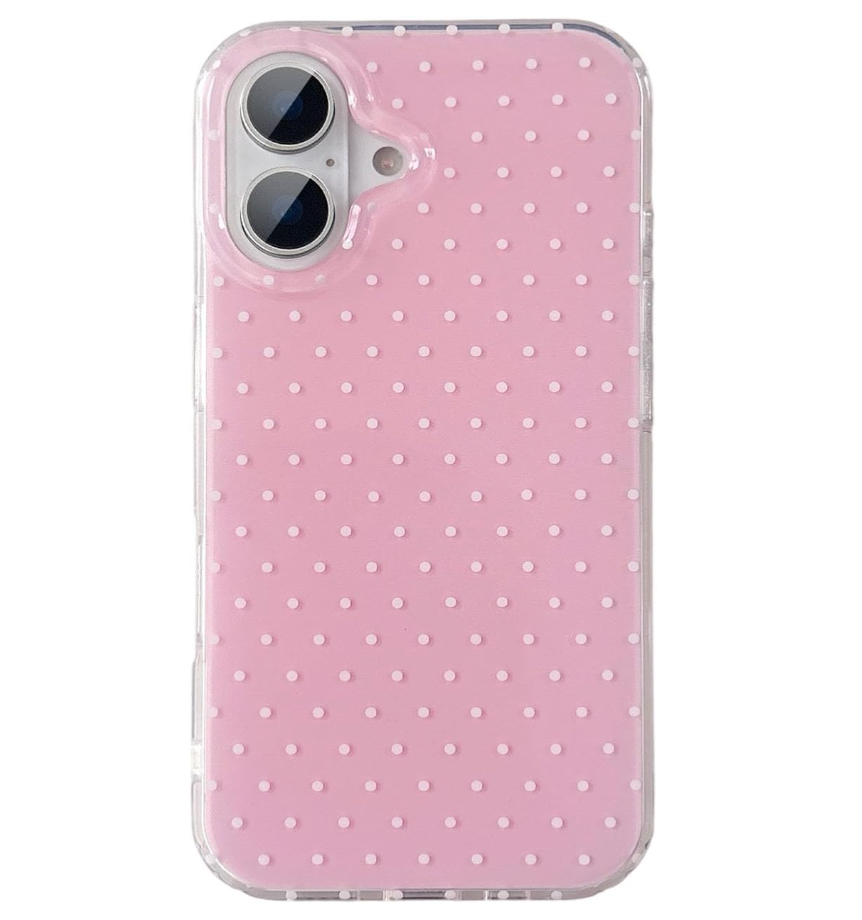 QLTYPRI Cute Phone Case for iPhone 16 Case Polka Dot Fashion Aesthetic Design for Women Girls, Slim TPU Shockproof Protective Phone Cover for iPhone 16 - Clear