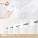 Tititex No Hooks Snap in Liner Tan Eucalyptus Leaves Shower Curtain Sets, Hotel Luxury Double Layers Waterproof Fabric & See-Through Top Window Bathroom Decorative 72x78 Inch