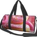 Donut Cake Large Capacity Travel Duffel Bag With Shoulder Strap, Lightweight Carry On Luggage Tote For Gym, Sports, Short Trips