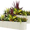 Garvee 2 Pack 8x2x1.5ft Galvanized Raised Garden Bed, Metal Planter Box, 8x2x1.5ft 2pcs