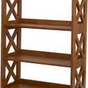 YCICI 3 Tier Bookshelf, Narrow Bookshelf Wood Bookshelf Organizer, Small Bookcase Display Shelf, 3 Shelf Bookcase for Desktop, Office, Bedroom, Living Room (Brown, 4 Tier)
