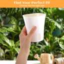 8 Sets Self Watering Pots for Indoor Plants, 4 Inch White Small Self Watering Planters Plastic Garden Pots with Water Level Indicator & Vents for All House Plants, Flowers, Succulents
