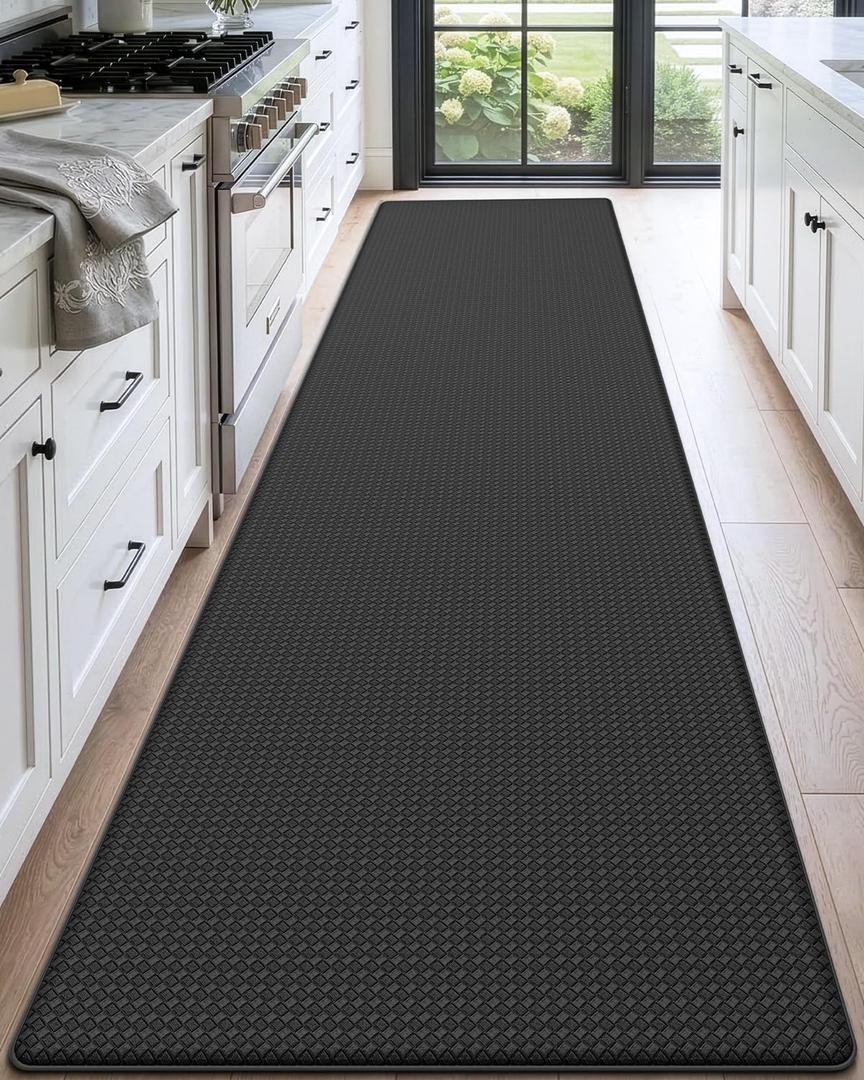 DEXI Kitchen Floor Mats Cushioned Anti Fatigue, 23x94, Large Long Standing Runner Rug Waterproof, Comfort Memory Foam Padded for Front Sink Laundry, Black