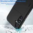 for Samsung Galaxy S25 Plus/S25+ Wallet Case with Card Holder, 2X Screen Protector Dual Layer Heavy Duty Protective Hidden Card Slot Slim Case for Galaxy S25 Plus 6.7" 2025 (Black)