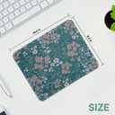 Mouse Pad Small Square Mousepad, Floral Green Cute Portable Thin Travel Mouse Pads for Desk with Stitched Edges Rubber Base for Laptop, Wireless Mouse, Computers, Office, 10.2x8.3x0.12 In
