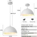 White Farmhouse Pendant Light 11.8inches 2 Packs, Kitchen Pendant Lights, Industrial Pendant Light, Pendant Lights Kitchen Island for Living Room, Bedroom, Dinning Room, Office
