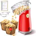 5.0Health Upgrade - Popcorn Machine,Butter Melter.3-Minute Quick Po Pcorn Popcorn maker,Oil-Free And EasyTo Clean. Air Popcorn Machine - Perfect For Family Movie Nights And Kids' Parties,Bright red