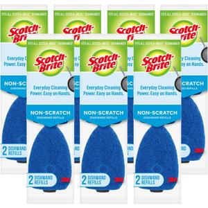 Scotch-Brite Non-Scratch Dishwand Refill, 14 Dish Wand Sponge Refills, Removes Stuck-on Food, Best for Nonstick Pots and Pans, Glass, Tubs & Showers, Fits all Scotch Brite Dishwands