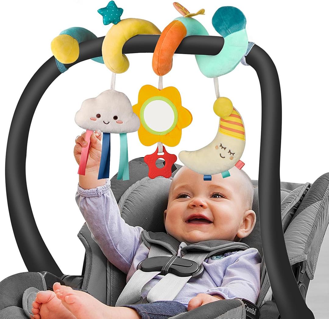 MONSTIME Car Seat Toys for Babies 0-6 Months Boys Girls Stroller Toys, Newborn Toys 0 3 Months Brain Development, Baby Toy Infant Toy for Carseat Stroller Crib Baby Gym for 0 3 6 9 12 Months