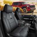 CreekT® Custom Waterproof Seat Covers: for Toyota Tundra 2014-2021 CrewMax Cab,Full Covered for Toyota Tundra Faux Leather Seat Covers with Carbon Fiber Accents 2021 2020 2019 2018 2017 2016 2015 2014