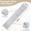 RUDONG M 2 Pack Silver Sequin Table Runner 12 x 108 Inch, Rectangle Glitter Table Runner Dining Table Centerpiece Decorations for Weddings, Banquet, Holiday, Birthday Party