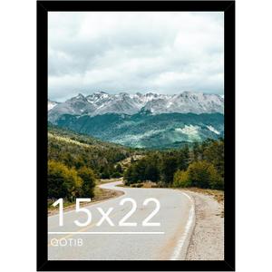 Wood 15x22 Picture Frame Black for Wall Hanging, 15 x 22 Frame Photo Frame for Wall Horizontally or Vertically, Black, 1 Pack