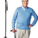 Walking Cane for Men & Women - Walking Stick for Seniors with Autonomous Standing Base - Foldable, Adjustable, Collapsible Canes with Freely Rotating Base and Soft TPR-Coated Handle