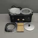 Non-Stick Hair Removal Wax Warmer with Adjustable Temperature - Large Professional Double Pot for Salon and Home Use, Includes 100 Wax Sticks