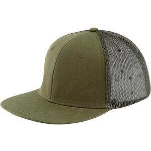 Flat Bill Snapback Mesh Hats | Fits OSFM & XXL Big Head | Blank Solid Color Adjustable Trucker Hat for Men (Green)