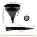 Flex Funnel - Wide Mouth Flexible Funnel with Handle, Automotive Funnels for Engine Oil, Liquid, Diesel, Kerosene,Gasoline (RED Black)
