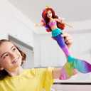 Mattel Disney Princess Toys, Ariel Swimming Mermaid Doll with Color-Change Hair and Tail, Water Toy Inspired by the Mattel Disney Movie