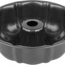 Cooking Light Heavy Duty Nonstick Bakeware Carbon Steel Fluted Tube Bundt Pan with Quick Release Coating, Manufactured without PFOA, Dishwasher Safe, Oven Safe, 9-Inch, Gray