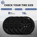 Paanlok 16 Inch Gloss Black Wheel Covers Compatible with 2013-2018 Nissan Altima Sedan, Fits OEM 16" Stock Steel Wheels, OEM Hubcap #40315-3TM0B, Snap-On Hubcaps 4-Pack