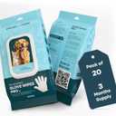 Uproot Clean Dog Cleaning Gloves: Extra-Thick Pet Glove Wipes for Dogs & Cats - Easy Wipe Paws, Eyes, Ears, Butt, & Body - Lick-Safe for Cats & Dogs - Cleaning, Deodorizing & Grooming (20 Pack)