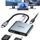 USB C to Dual HDMI Adapter 4K@30Hz, KOZYC USB C Hub Multiport Adapter with 2xHDMI, USB 3.0, 100W PD, Support USB C to HDMI Splitter Extended Display for MacBook Pro (MST is not Supported on MacOS)