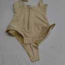 SHAPERX Women's Fajas Colombianas Shapewear Postpartum Tummy Control Body Shaper Butt Lifter Bodysuit (Large, Beige)