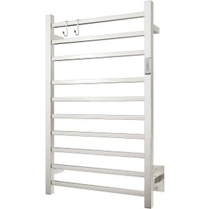10-Bar Wall-Mounted Towel Warmer, Plug/Hardwired, 3 Timers