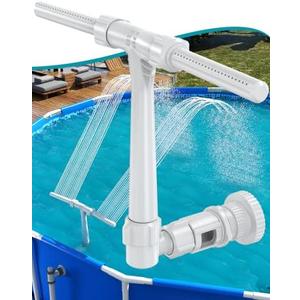 Pool Fountain for Above and In-Ground Pools, Adjustable Dual Spray Waterfall Sprinkler Cooler for Pool, Swimming Pool Spa Water Fountain, High-Pressure Pool Spray Fountain