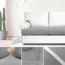 molasofa T-Cushion Sofa Seat Slipcovers Set, Couch Protector for Sectional, Armchair, Loveseat - Stretch Spandex Fabric (3 Cushion Sofa,Light Gray)