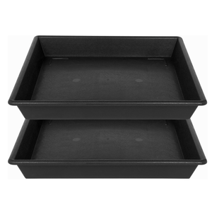 Square Plant Saucer 6 Inch 2 Pack, Plant Trays for Pots Heavy Duty Plastic Plant Saucers for Indoors Outdoors, Flower Pot No Holes Plant Drip Trays