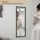 whitebeach Wall Mirror Full Length Door, Black Bedroom Full Body Over The Door Hanging Mirror 48" 16"
