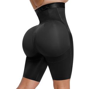 SHAPELLX Shapewear For Women Tummy Control High Waisted Body Shaper Shorts Butt Lifting Shapewear Higher Power Panties (Black, M)