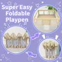 Foldable Playpen for Babies and Toddlers,71"x71" Collapsible Play Pen with 150 Ball Pit Balls, Portable Indoor & Outdoor Play Yard, Baby Fence with Carry Bag, Mat Not Include, Beige