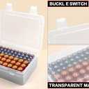 Battery Organizer Storage Box, Garage Case Holder for 24* AA, 30* AAA Batteries (Bag Not Include Batteries Pack) (white)