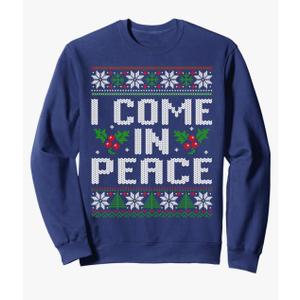I Come In Peace Couple Matching Ugly Christmas Sweater Sweatshirt L