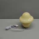 Mushroom Lamp White Glass Mushroom Table Lamp for Bedrooms, Living Room, Aesthetic Lamps for Bedroom, Cute Bedside Lamp (Yellow)