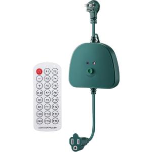 Christmas Light Controller with Remote, Create Dazzling Lighting Displays with Multiple Functions, Timer, Dusk to Dawn Sensor, Adjust Speed for Christmas Outdoor String Light (1 Channel, 16 Functions)