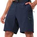 Haimont Mens Cargo Hiking Shorts Quick Dry Lightweight Breathable Water Resistant Camping Travel Shorts with Belt Navy, XXL