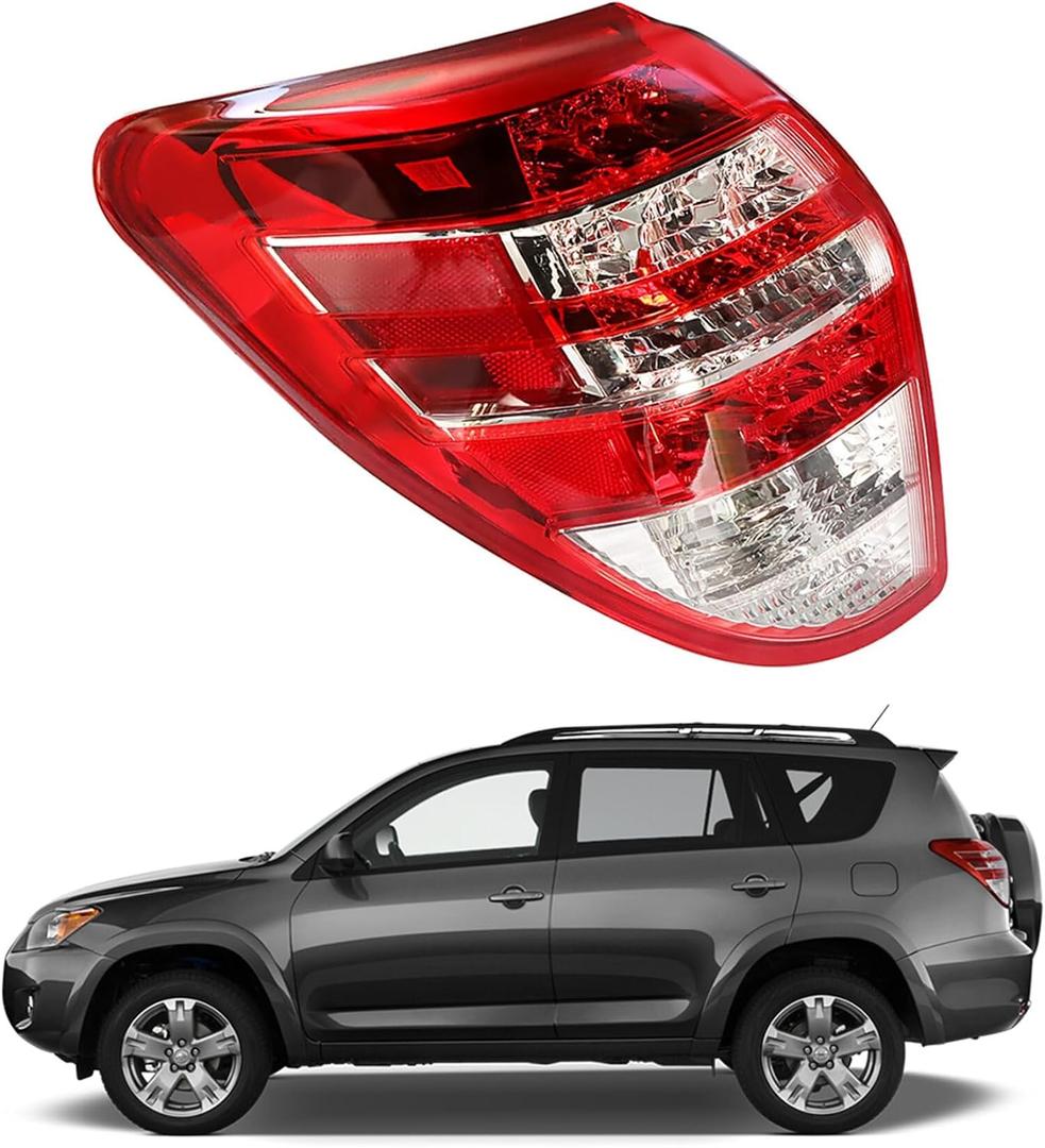 WFLNHB Left Side Tail Light Assembly Repalcement for Toyota RAV4 2009-2012 Driver Side Rear Tail Light Brake Lamp Halogen 815600R010 TO2800181