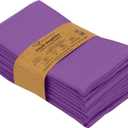 2 x Ruvanti Cloth Napkins Set of 6, 18x18 Inches Napkins Cloth Washable, Soft, Durable, Absorbent, Cotton Blend. Table Dinner Napkins Cloth for Hotel, Lunch, Restaurant, Wedding Parties - Purple