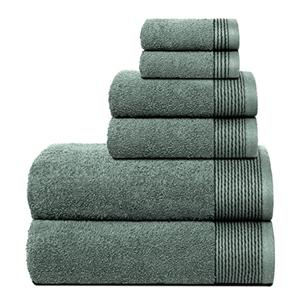 Belizzi Home 100% Cotton Ultra Soft 6 Pack Towel Set, Contains 2 Bath Towels 28x55 inchs, 2 Hand Towels 16x24 inchs & 2 Washcloths 12x12 inchs, Compact Lightweight & Highly Absorbant - Jade