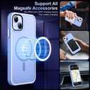 MOCCA Strong Magnetic for iPhone 13 Case, [Compatible with Magsafe][Screen Protector+Camera Lens Protector] Translucent Matte Back Slim Shockproof Case for iPhone 13 Phone Case 6.1", Blue